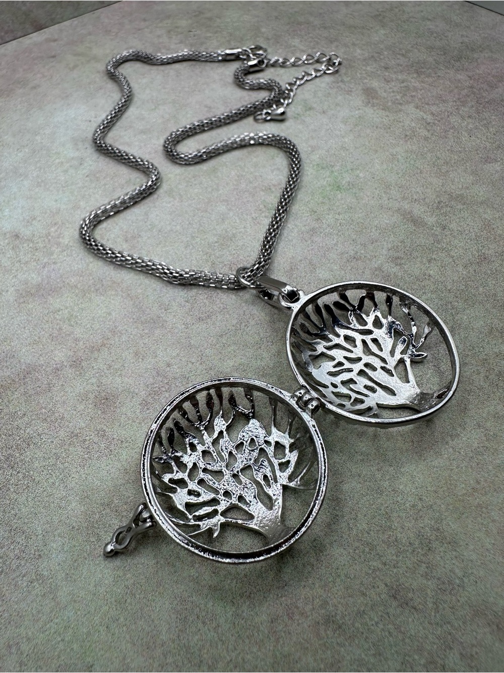 Silver Tree of Life Locket Necklace - Women Jewelry - Picture 7 of 13